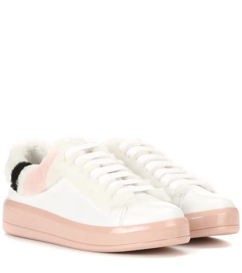 prada sneakers with fur|prada female sneakers.